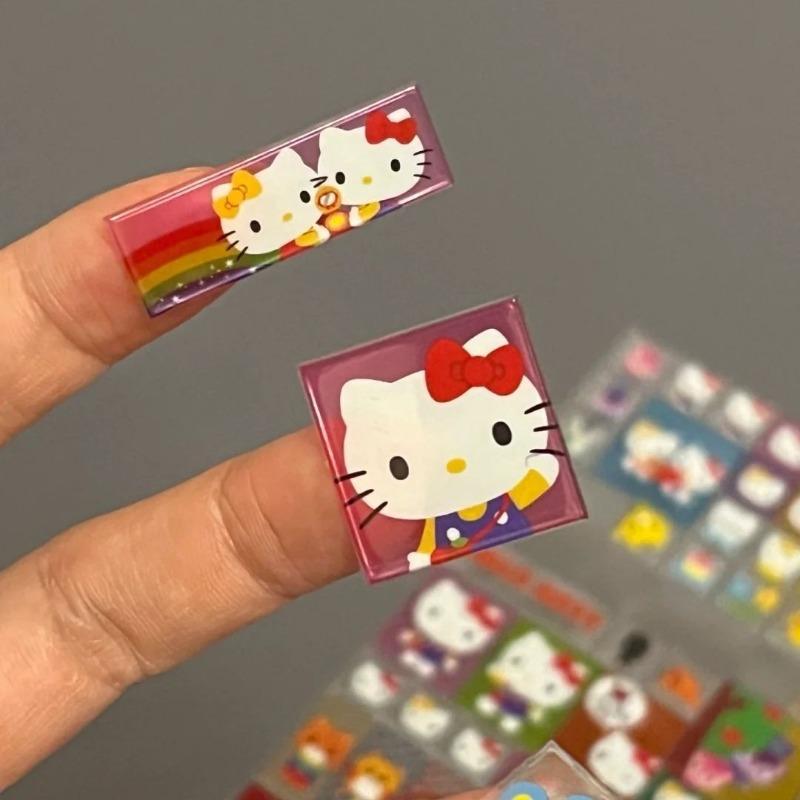 Hello Kitty Cute Fashion Cartoon Stickers Student DIY Cute Phone Case Stationery Water Cup Decoration Women Supplies Wholesale