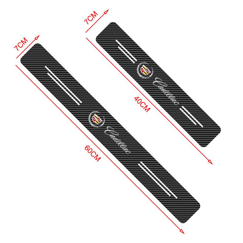 Auto Interior Door Threshold Sill Trim Stickers Waterproof Strip Scuff Scratch For Cadillac CTS STS DTS SRX XLR ATX Escalade Seville Tiburon