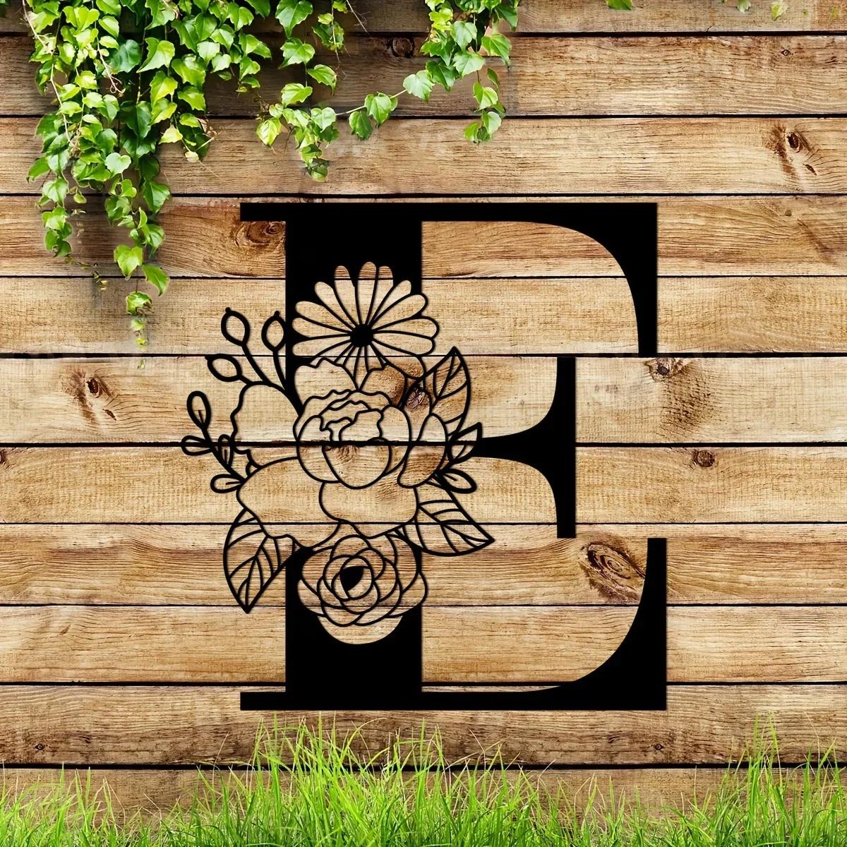 Потрясающая металлическая табличка с цветочными буквами-монограммами! Металлическое — фото 21