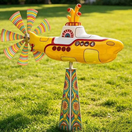 Wind Spinner for Outside Big Foot Riding Motorcycle/Truck/Airplane Metal Rotatable Yard Windmill