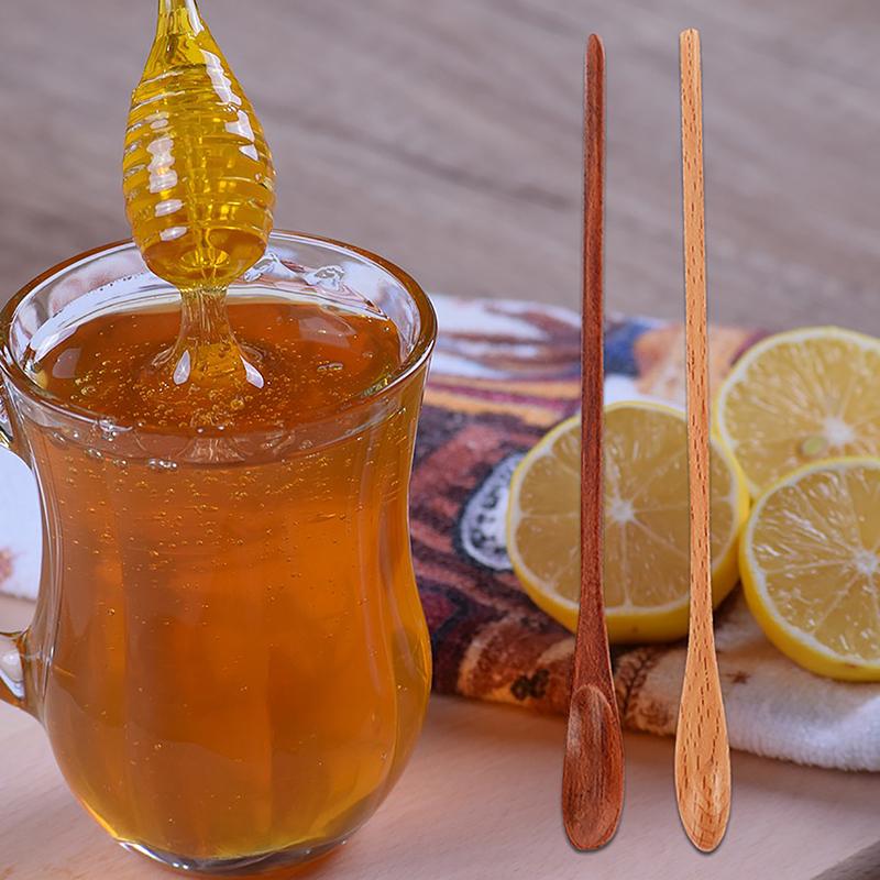 1Pc Wooden Spoon Kitchen Cooking Utensil Honey Dessert Coffee Soup Teaspoon Catering For Kitchen Long Handled Wooden Spoon