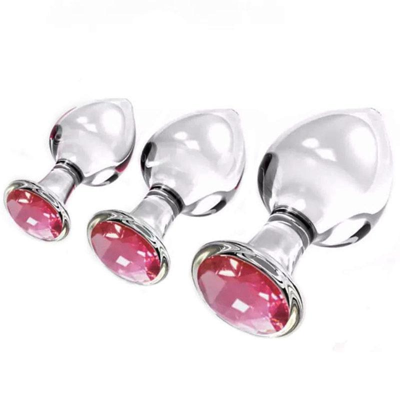 3 Size Transparent Galss Anal Plug Women Anal Sex Toys Smooth Glass Butt Plug men Prostate Massage Analplug Sex Shop