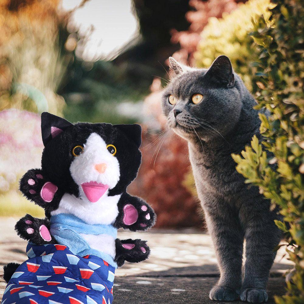 Soft Plush Cat Puppet Wrestler Sturdy Padding Animal Hand Glove Cat Toys Wrestling Glove  Safe Play