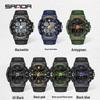 SANDA Men's Outdoor Sports Luminous Waterproof Dual Display Multifunctional Electronic Watch