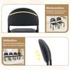 Set of 2 Modern Dining Chairs, Upholstered Chair with Semi-Circular Backrest, PU Leather & Metal Legs, Chairs Only Included, No Table, 80cm High