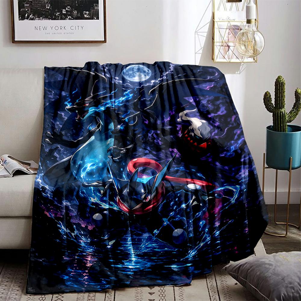 Dark-Themed Cartoon Characters blanket with Fantasy Elements Design blanket, suitable for use in the bedroom, living room, on the sofa