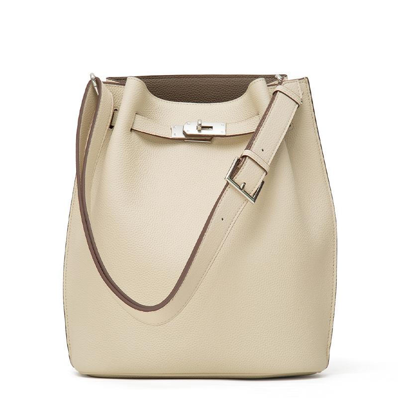 Neue Togo Oberleder Rindsleder Eimer Tasche lässige Ein Schulter SoKelly Leder Hufeisen Ein Schulter Tragetasche