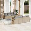 VidaXL Garden Lounge Set with Cushions 9 Pcs, Patio Sofas, Patio Furniture Set, Outdoor Furniture, Beige 3252286
