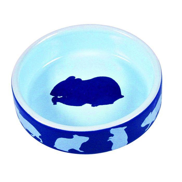 Ecuelle En Céramique - TRIXIE - Hamster - 80 Ml - Bleu - Motifs Fun