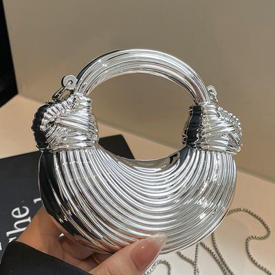 Bolso de mano de cadena acrílica para dumplings, nuevo de moda de otoño, bolso de hombro de nicho para mujer, bolso de mano brillante para la cena