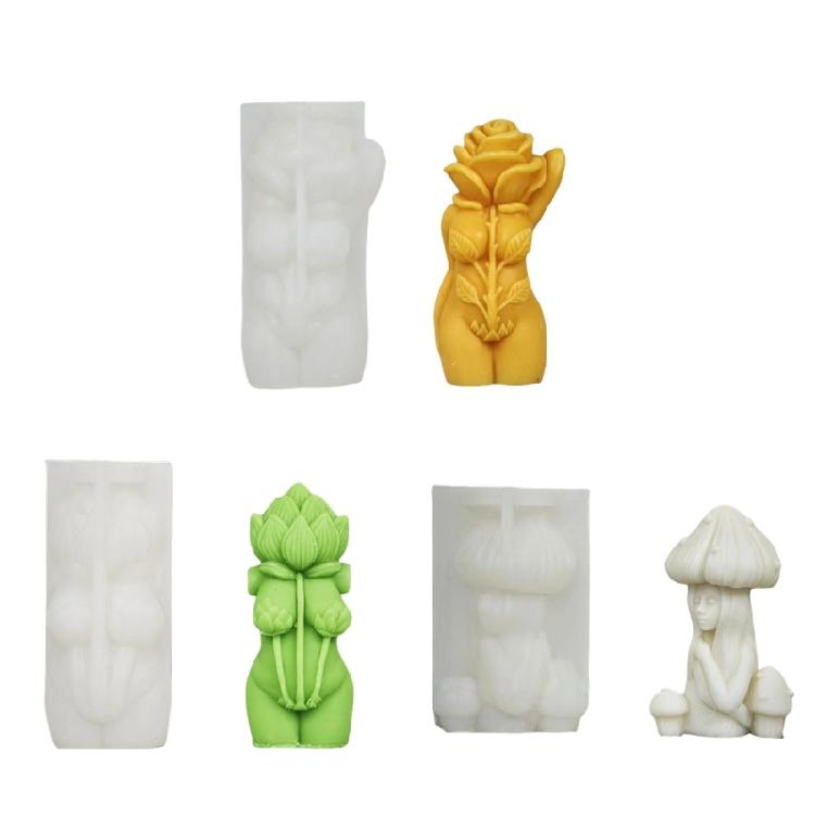 Human Body Candle Molds Silicone Molds Castings Molds Rose Mushroom Body Plaster Molds Candle Making Molds