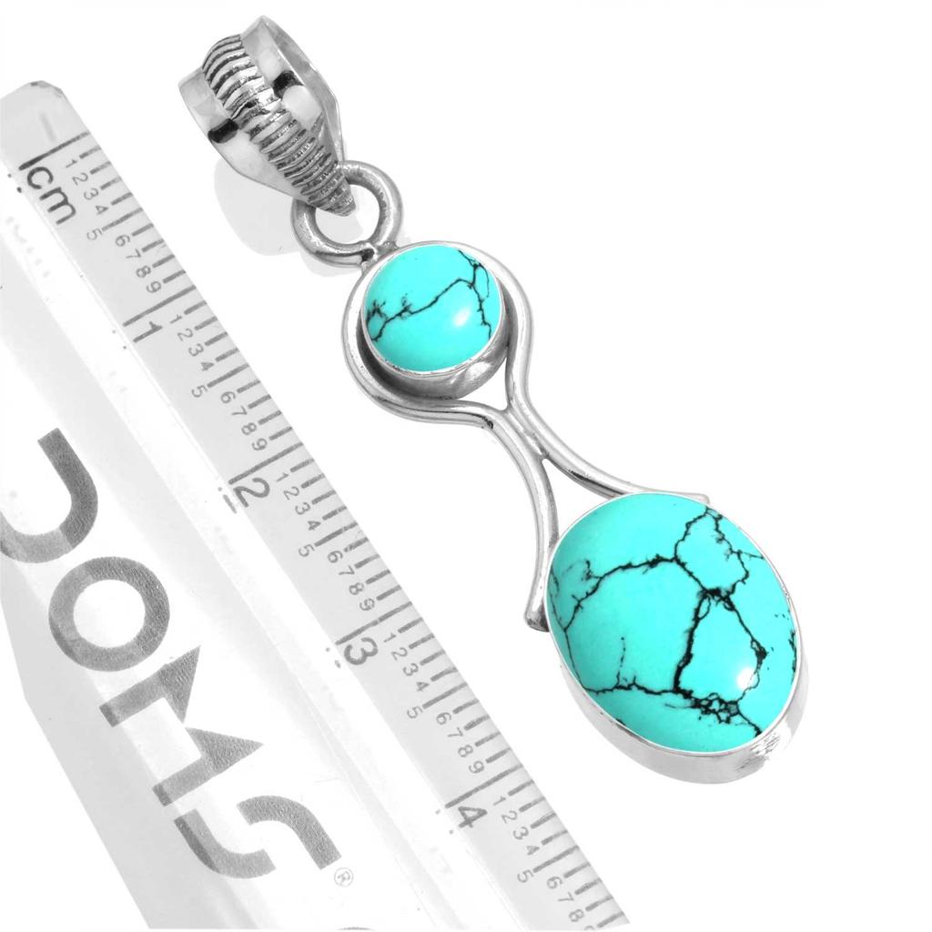 925 Sterling Silver Pendant Women Gemstone Handmade Jewelry Halloween Gift Blue Green Purple Copper Turquoise Pearl Lapis Mother Of Pearl Victorian