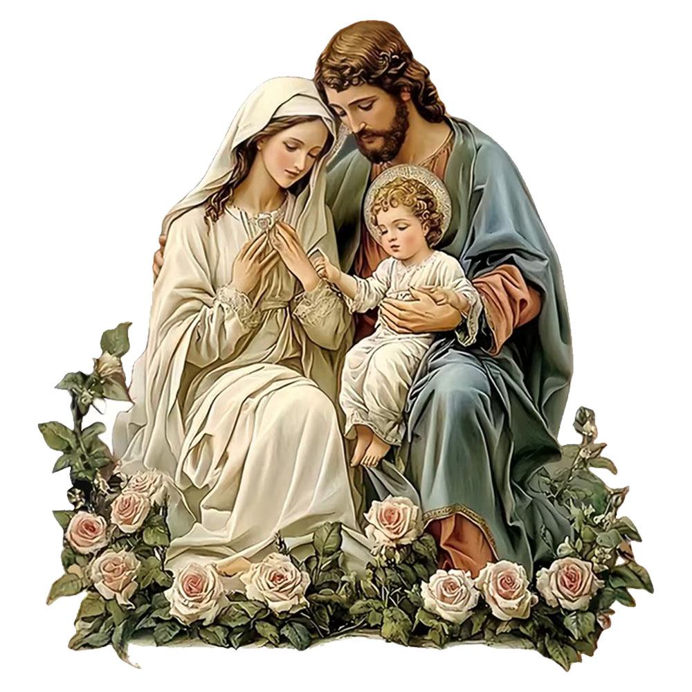 

QT2431#15cm High-Quality Virgin Mary and Jesus Floral Pattern Car Sticker for Laptop, Truck,Motorcycle, Window 15cm-longest side