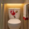 Creative Toilet Seat Clings Christmas Sticker, Funny Santa Claus Decal, Waterproof Home Decorations PVC Holiday Bathroom Wall Decor for Party