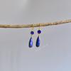 Natural Lapis Lazuli Dangler, 14K Gold Vermeil Handmade Jewelry, Blue Gemstone Bohemian Earrings for Women, Unique Wedding Bridal Gift Ideas