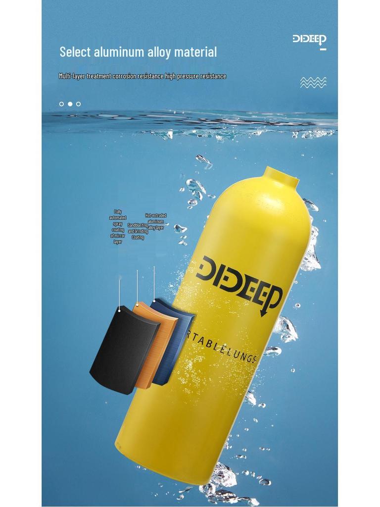 DIDEEP X5000Plus 2L Scuba Snorkeling Gear Oxygen Tank