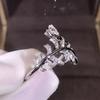 Huitan Newly Designed Leaf Shaped Women Rings Luxury Waterdrop Cubic Zirconia Temperament Lady Accessories Wedding Party Zircon