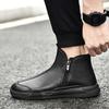 Herbst/Winter Herren Obermaterial Rindsleder Seitlicher Reißverschluss Bequem Warm Mid Top Board Schuhe Marke Herren China-Chic Kurze Stiefel