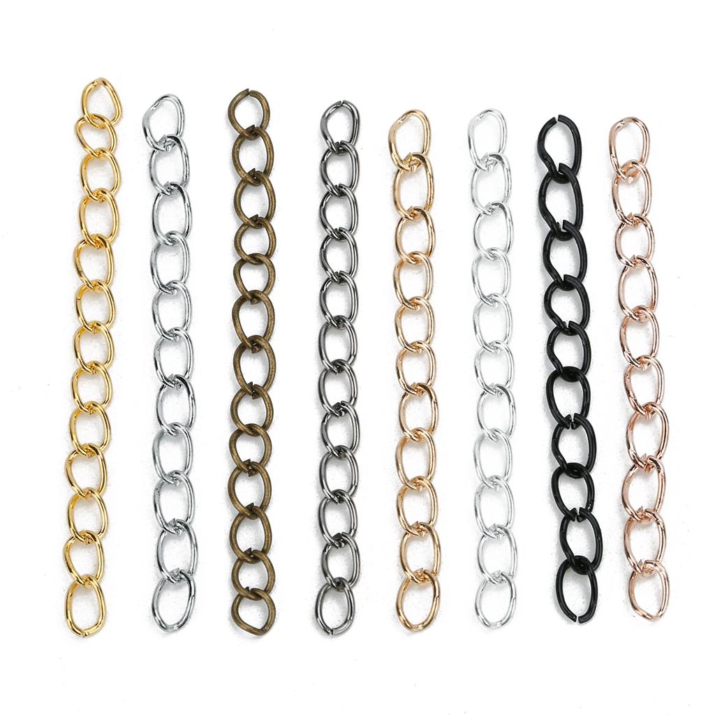 100pcs/lot 50/70mm Extension Chain Tail Chain Iron Extended Bulk Tail Chain For Jewelry Making DIY Bracelet Necklace Accessories