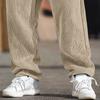 Pantalones Casuales Holgados para Hombre, Cintura Elástica con Cordón, Ligeros con Bolsillos, Cómodos y Transpirables Pantalones de Pana