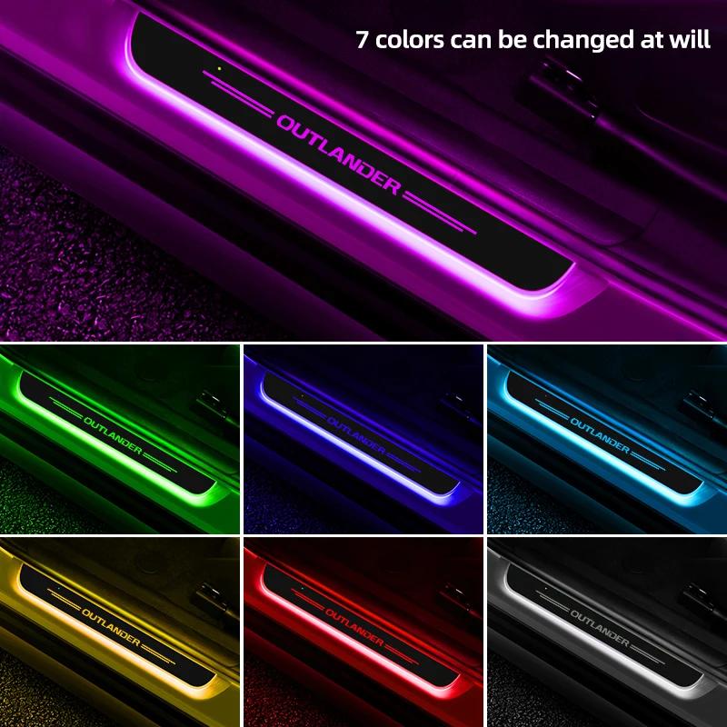 Custom Wireless LED Door Sill Ambient Light for Mitsubishi Outlander Lancer 9 EX ASX Pajero L200 Colt Eclipse Ralliart Delica