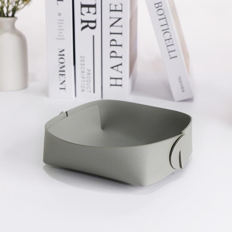 Nordic Minimalist Leather Desk Organizer With Foldable Design For Home Office And Study