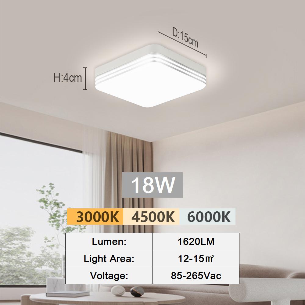 18W-48W LED Ceiling Light 30cm Square Panel Lamp for Bedroom Kitchen Living Room Home Decor Lighting AC 110-220V 4000K