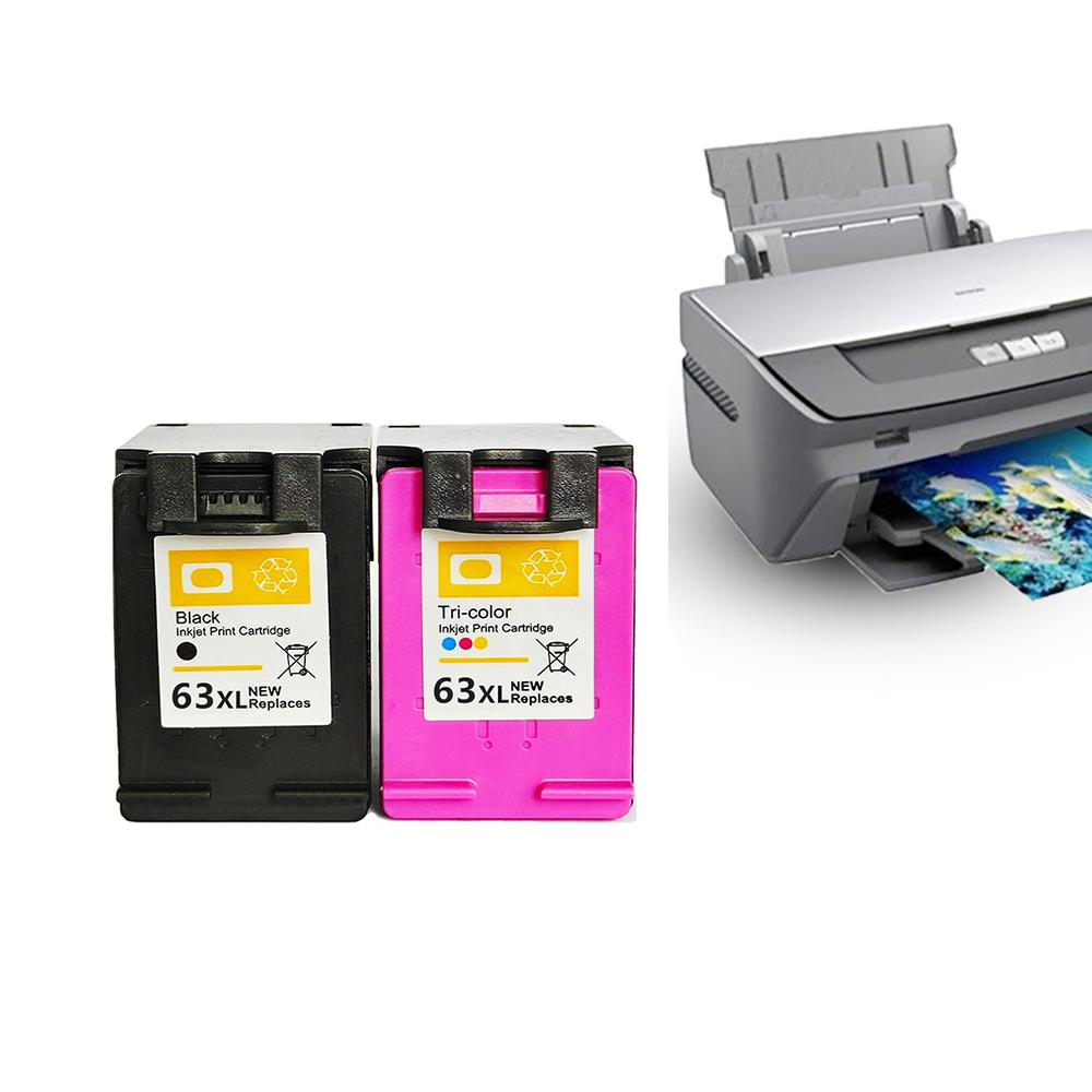 63xl Ink Cartridge Compatible For HP 63 Ink Cartridges Black And Tri-Color Printer Ink For Officejet 3830 4650 5255 5258 4655 5252 Envy 4520 4512 Printer (2 Pack