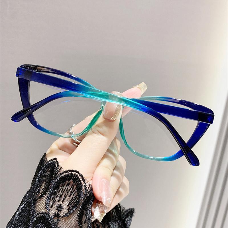 Fashion Cat Eye Reading Glasses Frame Women Gradient Color Plastic Presbyopic Eyewear Reading Eyglasses Spectacles 0 To +4.0
