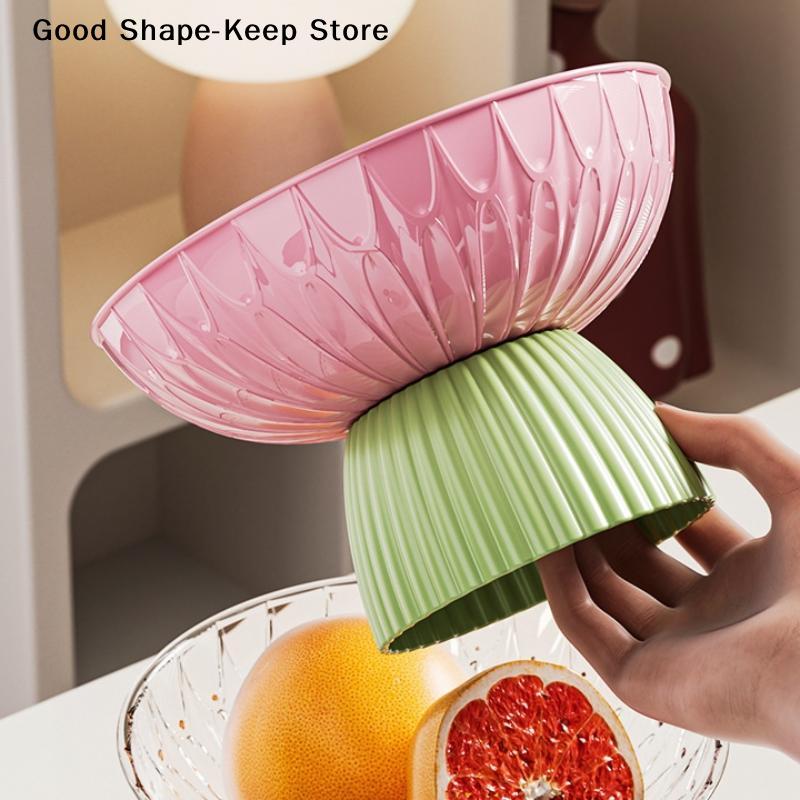 Hygienic Tabletop Organizer And Elegant Large Washable Fruit Bowl With Pedestal - Chic, Decorative Centerpiece