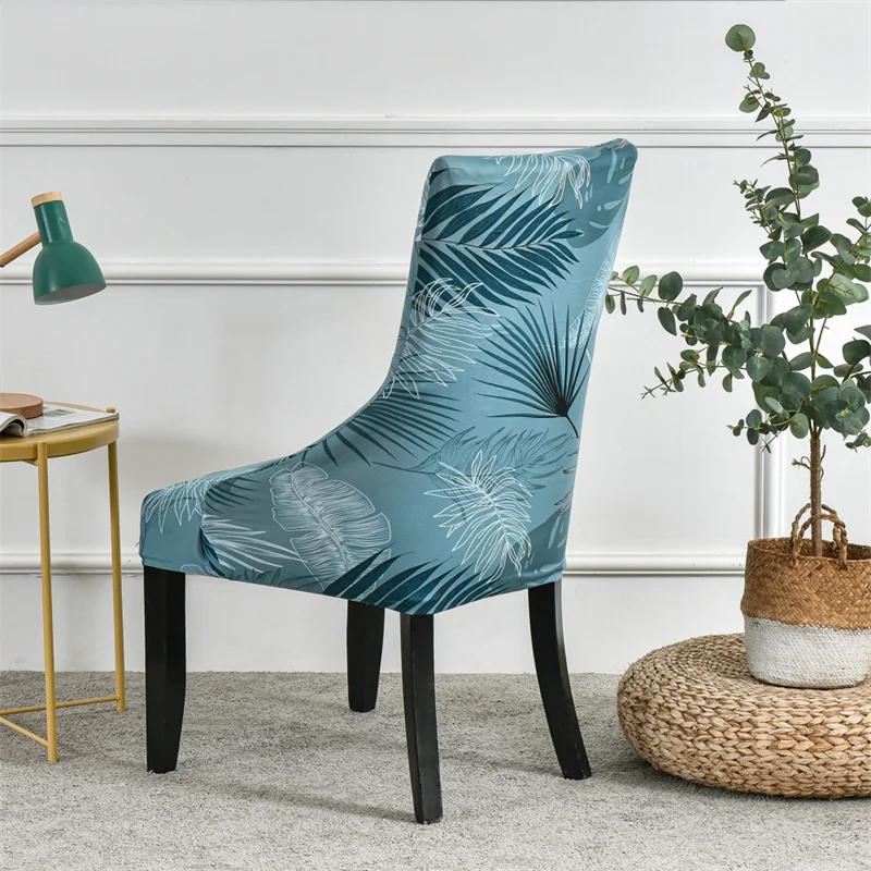 1/2/4/6pcs Flowers Printed Chair Cover Sloping Back Armchair Covers All Inclusive Accent Dining Chair Slipcover for Home Banquet