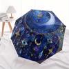 Enchanted Celestial Mandala Umbrella, Portable 3-Fold Compact Umbrella,Christmas Gift ES544