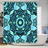 Blue Mandala Shower Curtain Decorative Fabric Shower Curtains For Bathrooms Waterproof Privacy Window Panels Set With Rings (180