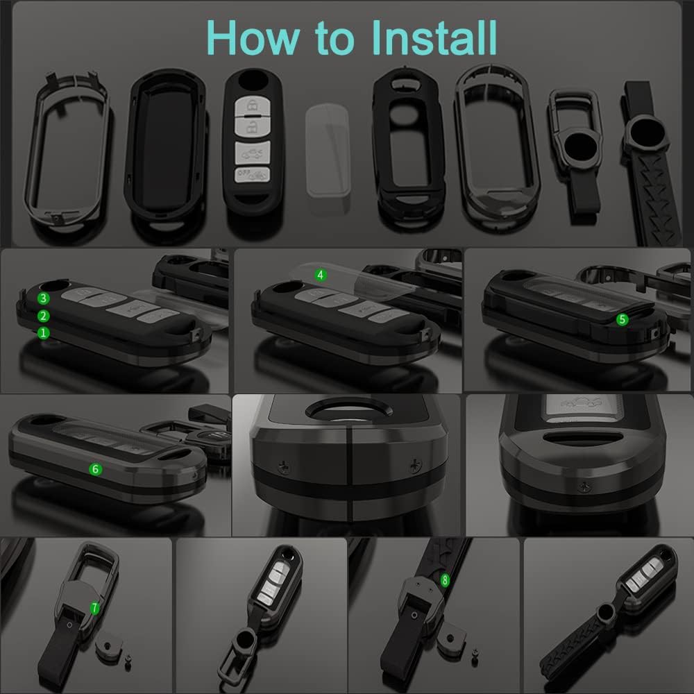 Alloy Metal Key Fob Cover,2 Pack Compatible with Mazda 3 6 8 Miata MX-5 CX-3 CX-5 CX-7 CX-9 RX-8