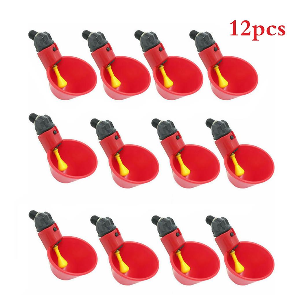 12 Pieces Drinking Bowl Poultry Drinker Ple Operation Watering Feeder