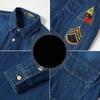 Spring and Autumn Men's Cowboy Workwear Long Sleeved Shirt Casual Shirt Coat