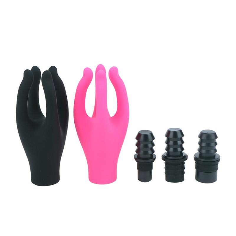 3 Sizes Fascia Massager Head Massage Gun Heads With 4 Fingers Artificial Hand Silicone Head Washable Massage