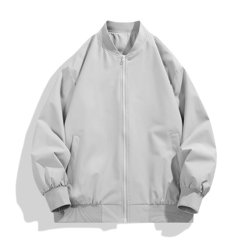 Baseball Neck Waterproof Jacket for Men and Women The Same Style Spring and Autumn Trendy Loose Solid Color Versatile Casual Jacket