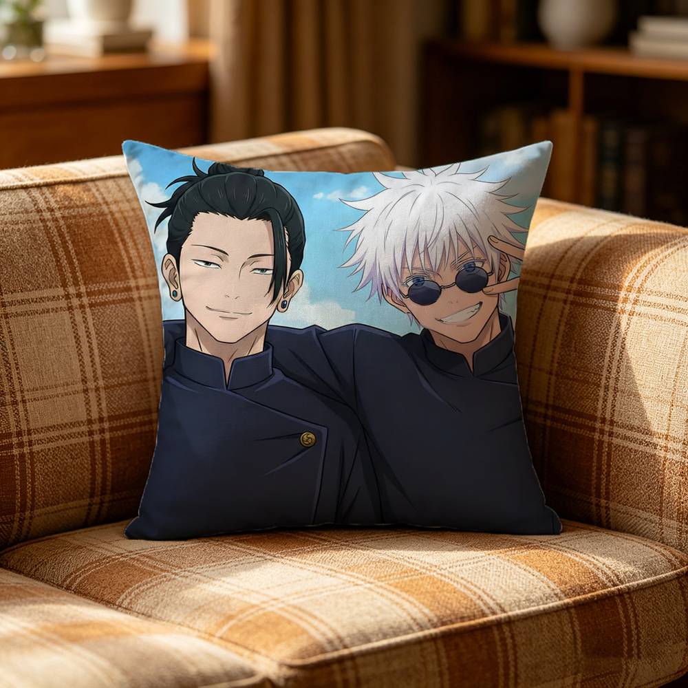 Satoru Gojo And Suguru Geto Pillow Case Pattern Printed Pillowcase For Living Room Sofa Cushion Cover