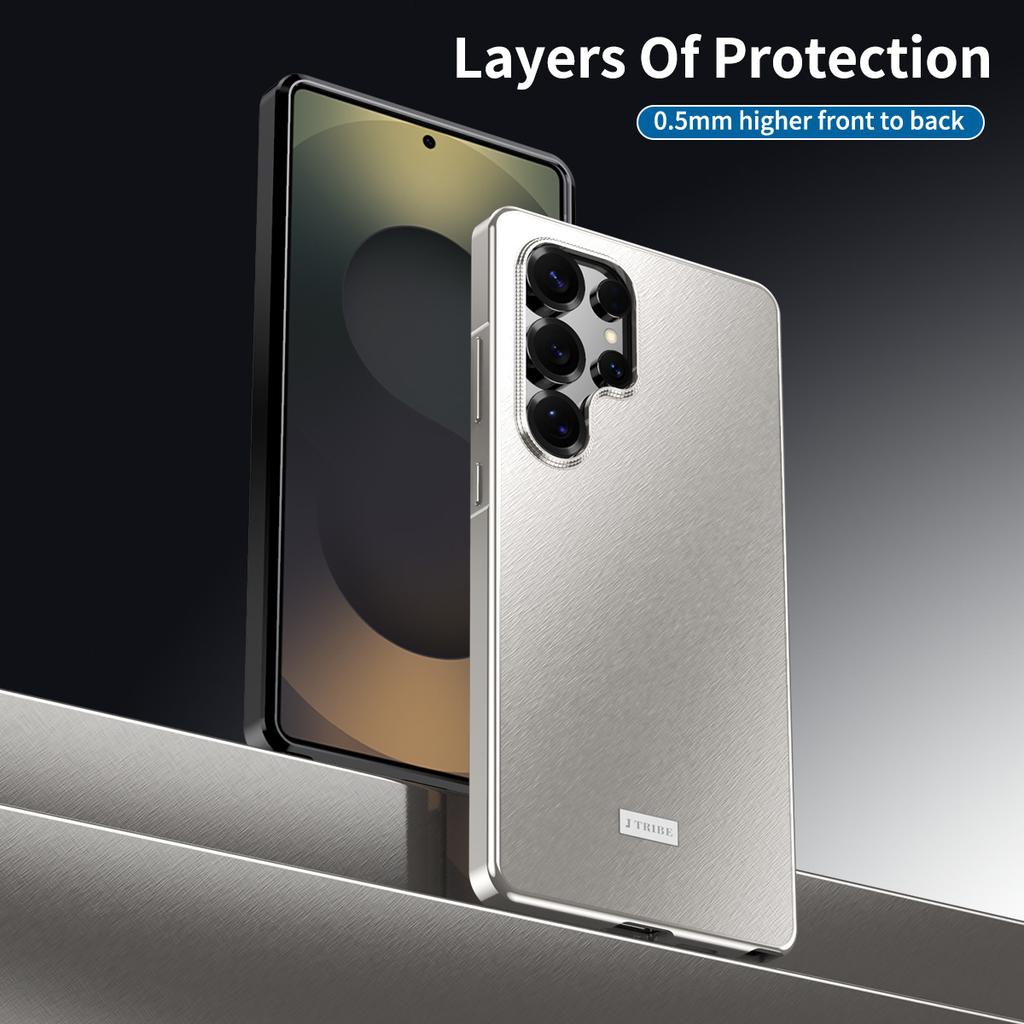 Für Samsung Galaxy S26 Ultra Hülle Brokat-Textur Anti-Drop Legierung Magnetischer Rahmen PC Handy-Rückseite