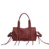 New Arrival Retro PU Leather Pillow-Shaped Large Handbag Korean Fashion Commute Versatile Women's Single Shoulder Crossbody Bag