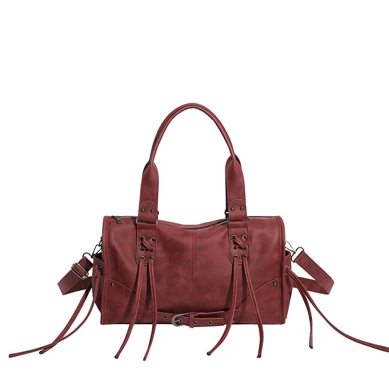 New Arrival Retro PU Leather Pillow-Shaped Large Handbag Korean Fashion Commute Versatile Women's Single Shoulder Crossbody Bag