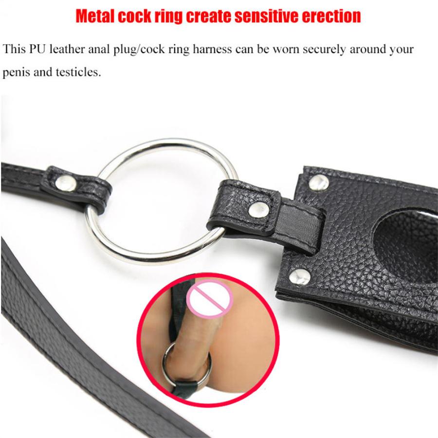Leather Strapon Butt Plug Dildo Harness Chastity Panties BDSM Bondage Restrained Sex Toys For Men Adult Chastity Belt Device