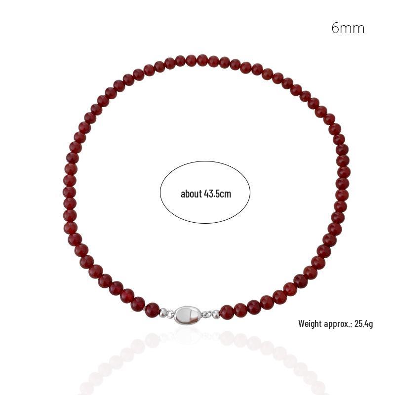 2024 High-End Natural Red Agate Clavicle Choker Necklace for Women: New Chinese National Style Accessory