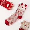 Cartoon Hosiery Christmas Elk Ankle Socks Sweat Absorbent Cartoon Short Socks Red Women Socks  Gift
