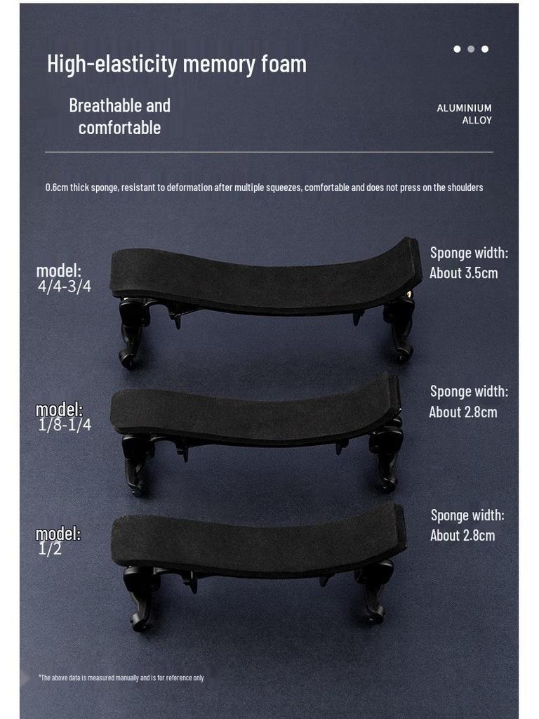 Green Beauty Adjustable Violin Shoulder Rest - Large, Load-Bearing, Kids' 4/4, 1/2, 1/4