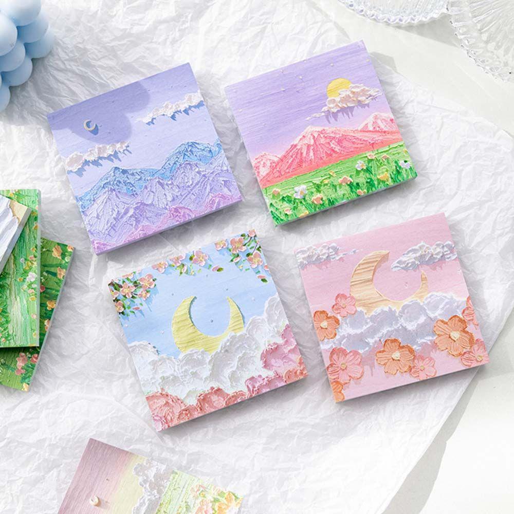 Pads Self-Stick Note Memo Pad landscape Oil Painting Sticky Note Sticky Note Paper Memo Note