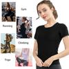 Saunaanzüge für Damen Kurzarm Kompressions-Tanktop Sauna-Schweißshirt Body Shaper Schlankheits-Taillentrainer Wärmespeichernd