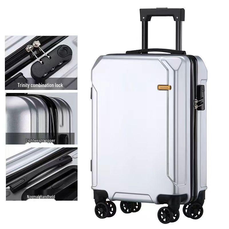 2025 Durable Large-Capacity Leather Travel Suitcase with Silent Wheels, Password Lock, USB Charging, UniSex