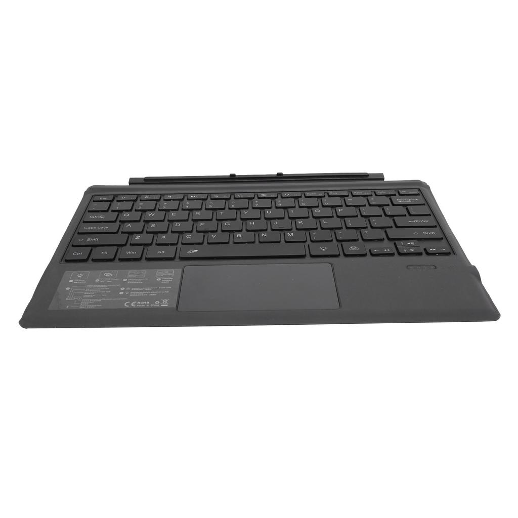 Wireless Bluetooth Keyboard Portable Detachable 7 Color LED Backlit with Toucpad 1089‑D Black